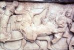 Lion Attacking a Man, Spears, bar-Relief, Delphi