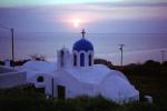 Orthodox Church, Cross, Sunset, Santorini, CEXV03P06_04