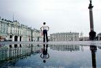 Water Puddle, reflection, Alexander Column, Palace Square, The Winter Palace, (Hermitage), CGKV01P02_04