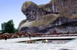 Soviet War memorial at Brest Fortress, Brest, Huge Sculpture, Man, Face, statue, cliff, stone carving, Belaruse, CGKV02P01_01