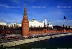 Moscow River, The Grand Kremlin Palace, buildings, Kremlin Wall, The Water Supplying Tower