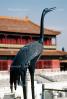 Crane Statue, Bronze, Forbidden City, Statue, sculpture, bird