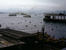 Ferry Boats, docks, Victoria Harbor, 1973, 1970s