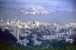 Hong Kong Skyline, Cityscape, Hill, Buildings, Harbor, Docks, 1985, 1980s