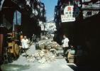 Street Scene, Tenement, Shops, Buildings, Signs, 1962, 1960s