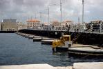 Pontoon Bridge, Floating Bridge, de Pontjesbrug, Waterfront, building skyline, Willemstad, Curacao, CIAV01P01_12
