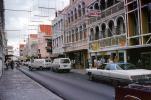 Street, buildings, cars, stores, Willemstad, Curacao, CIAV01P02_15