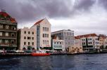 Waterfront, boat, dock, cars, buildings, Willemstad, Curacao, CIAV01P03_04