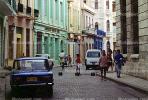 Cobblestone Street, Old Havana, Buildings, Curb, Sidewalk, CICV01P08_19B