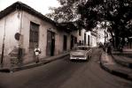 Chevy Belair, Car, Building, Trees, Sidewalk, Old Havana building, CICV01P10_15B