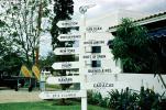 Milage Marker, distance arrows, Dominica Airport, 1950s