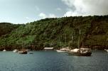 Moored Boats, Coast, Coastline, hills, Harbor, boats, yachting hub, Cay, Tortola Islands, British Virgin Islands, CIUV01P03_02