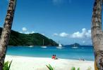 Beach, Sand, boats, Coast, Coastline, hills, Tortola Island, British Virgin Islands, CIUV01P03_13