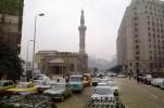 Minaret, Buildings, Traffic Jam, Cars, automobile, vehicles, Crowded Street, Cairo, CJEV01P05_10