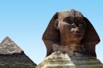 Sphinx, The Great Pyramid of Cheops, landmark, Giza, CJEV01P08_12