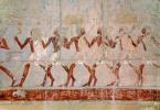 People Figures, bar-Relief art, Temple of Queen Hatshepsut, Mortuary Temple of Queen Hatshepsut, dedicated to the sun god Amon-Ra, CJEV01P10_16B