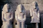 Pharoah statues, Great Temple of Amun, Karnak, Luxor, Egypt, CJEV01P12_16