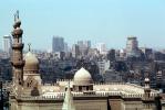 Mosque, Minaret, skyscrpaers, buildings, cityscape, Cairo, CJEV01P14_14