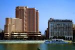 Semiramis Hotel, Nile River, Buildings, Waterfront, Boat, Cairo, CJEV02P08_02