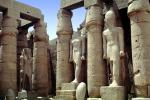 Luxor Temple, Statues, Pharaoh, CJEV02P12_03