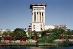 Building, Tower, Water, Aswan Oberoi Hotel, Nile River, CJEV03P03_01