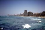 waterfront, beaches, waves, skyline, Alexandria