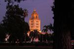 night, nighttime, dusk, Government Building, Beverly Hills City Hall, Tower, landmark, CLAD01_195
