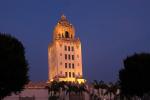 Beverly Hills City Hall, Tower, Government Building, landmark, night, nighttime, dusk, CLAD01_197