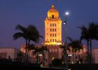 Beverly Hills City Hall, Tower, Government Building, landmark, night, nighttime, dusk, CLAD01_201