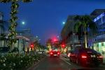 stores, shops, buildings, evening, Rodeo Drive, Beverly Hills, night, nighttime, dusk