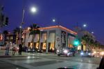 cars, crosswalk, Traffic Signal Lights, stores, shops, buildings, evening, Rodeo Drive, Beverly Hills, night, nighttime, dusk, CLAD01_206