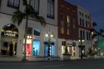shops, stores, evening, night, buildings, Rodeo Drive, Beverly Hills, nighttime, dusk, CLAD01_212