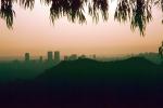 sunset, skyline, smog, haze, buildings, hill, people, CLAV02P03_15