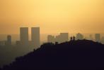sunset, skyline, smog, haze, buildings, hill, people, CLAV02P04_02