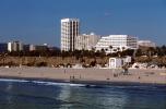 Santa Monica Beach, sand, buildings, bluffs, CLAV02P06_15