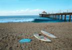 Surfboards, Beach, pier, Manhattan Beach, CLAV04P10_19