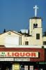 Liquor Store and Church with Cross, Olvera Street, CLAV05P06_08