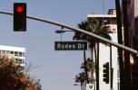 Rodeo Drive, street signal, light, Street Sign, Signage