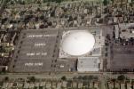 Geodesic dome, Crenshaw Christian Center, home of the faith dome, empty parking lot, Torrance, CLAV06P01_12