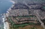 rooftops, homes, houses, buildings, urban texture, Pacific Ocean, Water, Laguna
