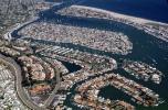 Harbor, Docks, Boats, rooftops, homes, houses, buildings, Balboa Island, pier, sand, beach, ocean, CLAV06P05_17