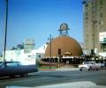 Brown Derby Restaurant, Dome, Building, Los Angeles, Car, Automobile, Vehicle, landmark, 1950s