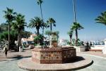 Water Fountain, aquatics, tile, palm trees, Avalon, landmark