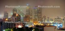 Panorama of Downtown Los Angeles, Buildings, Skyscrapers, Cityscape, Night, Exterior, Outdoors, Outside, Nighttime, CLAV08P09_06B