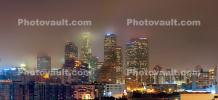 Los Angeles Skyline in the Fog, Buildings, Skyscrapers, CLAV08P09_11B