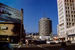 Capitol Records building, landmark, cars, Dodge, Ford Fairlane, October 1960, 1960s