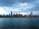 Cold Winter Cloudy Day, Chicago Cityscape, Skyline, Buildings, Skyscrapers, Lake Michigan, CLCD01_210