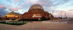 Adler Planetarium, Northerly Island, Chicago, Panorama, skyline, cityscape, buildings, skyscrapers, CLCD01_237