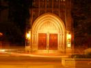 Entrance to Fourth Presbyterian Church, building, night, nighttime, doors, arch, entryway, CLCD02_048