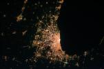 Chicagoland at Night, nighttime, Lake Michigan, Gary Indiana